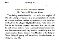 Information on Badge of Merit from Highland Society
